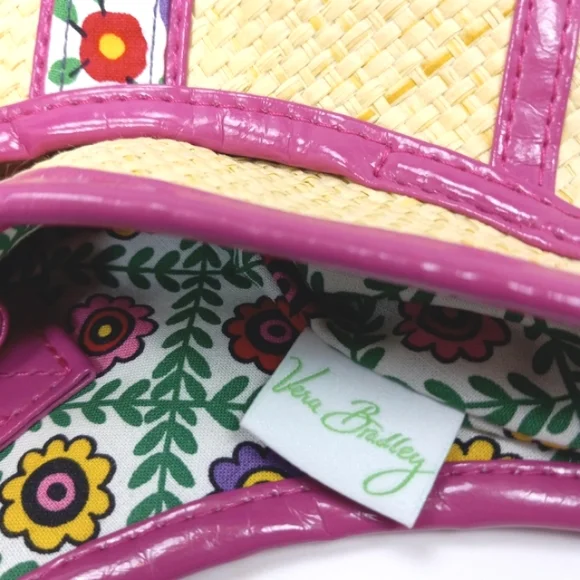 VERA BRADLEY Like New Vintage 2011 Viva la Vera Straw Cotton & Patent Pu… - Picture 15 of 15